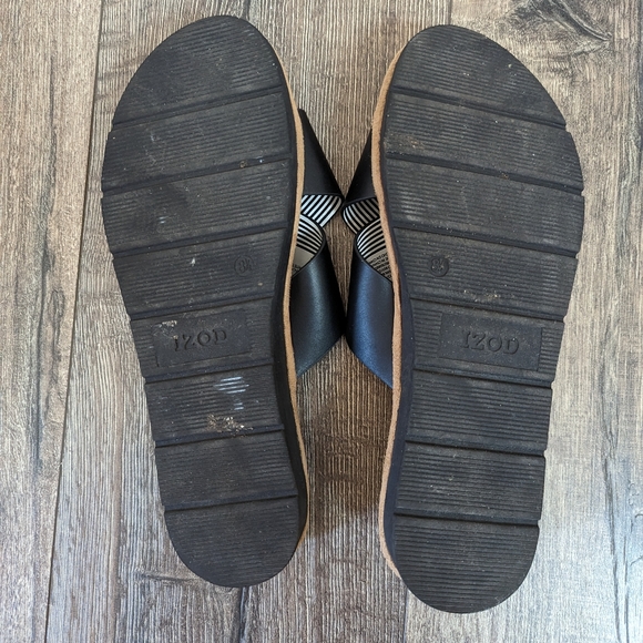 Izod Women's Size 8.5 Black Slide Sandals Beach Pool - Picture 5 of 6